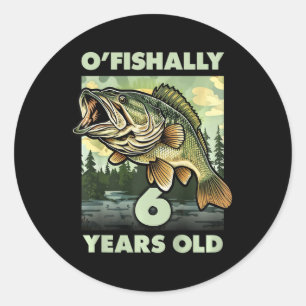 Adesivo Crianças de 6 anos pescador O'fishally 6 pescaria