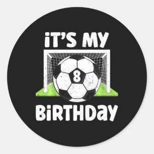 Adesivo Crianças de 8 Anos de Idade Futebol 8º Aniversário