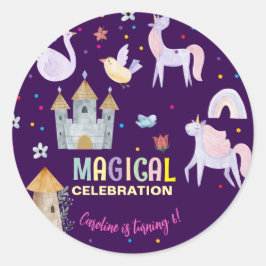 Adesivo Crianças de aniversário de comemoração mágica da U