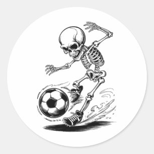 Adesivo Crianças de Esqueleto Assustadoras Jogando Futebol