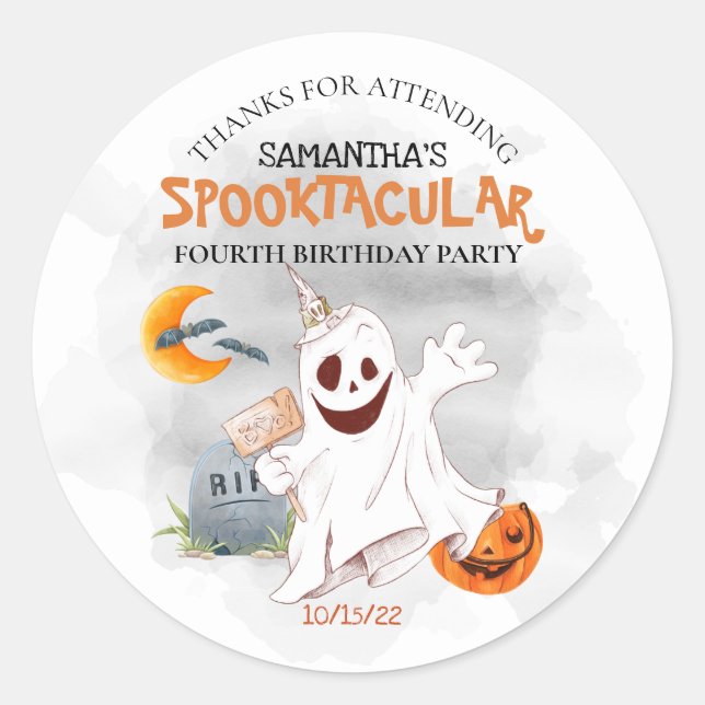 Adesivo Crianças de Festa de aniversário de Halloween Spoo (Frente)