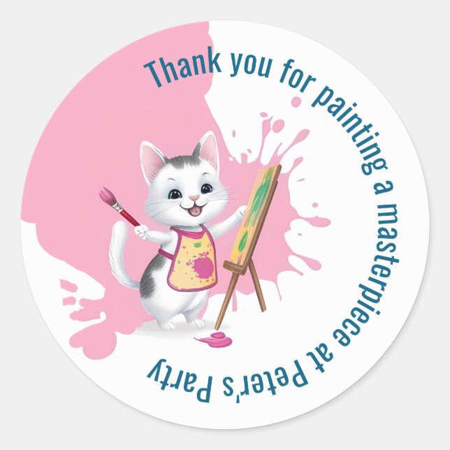 Adesivo Crianças de festas de arte em festas de pintura (Frente)