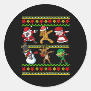 Adesivo Crianças de Natal Papai Noel Dabbing Homens Mulher