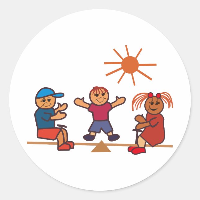 Adesivo Crianças de Teeter-Totter (Frente)