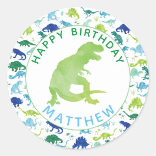 Adesivo Crianças Dinossauro Festa de aniversário Persona