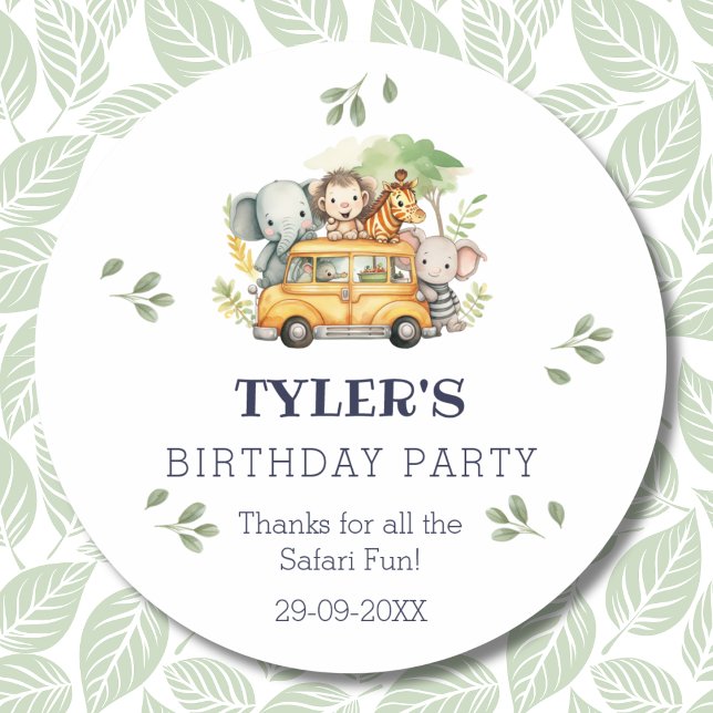 Adesivo Crianças Divertidas Safari Jungle Aniversário Obri (Criador carregado)