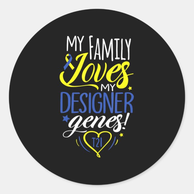 Adesivo Crianças do Dia da Consciência da Síndrome de Desa (Frente)