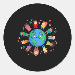 Adesivo Crianças do Dia da Terra ao redor do ambiente de a