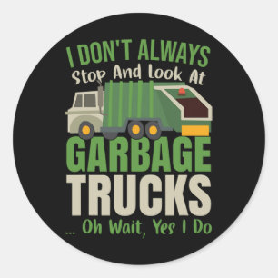 Adesivo Crianças do reciclagem Engraçado Garge Truck Toddl