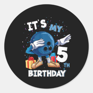 Adesivo Crianças É Meu Aniversário 5 De 5 Anos De Boliche