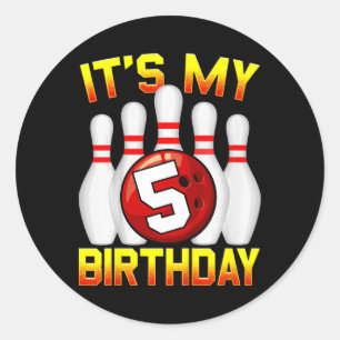 Adesivo Crianças É minha Boliche de aniversário de 5 5 ano