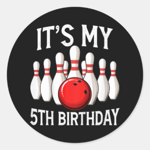 Adesivo Crianças É o meu 5 Aniversário Boliche Bowler 5 an