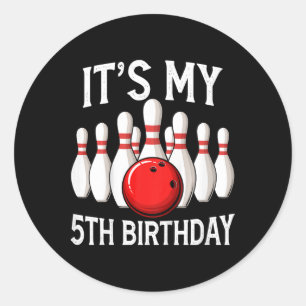 Adesivo Crianças É o meu 5 Aniversário Boliche Bowler 5 an