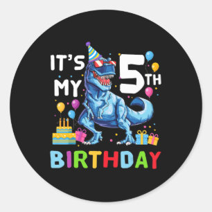 Adesivo Crianças É o meu aniversário de 5 Feliz 5 anos T-R