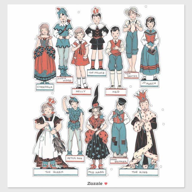 Adesivo Crianças em conto de fadas Figuras de Teatro (Folha)