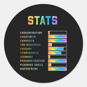 Adesivo Crianças Engraçadas Com Adhd Stats Neurodiversity