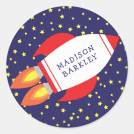 Adesivo Crianças Envelope Vinhetas De Foguete De Envelope