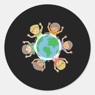 Adesivo Crianças felizes - Proteção Ambiental da Terra