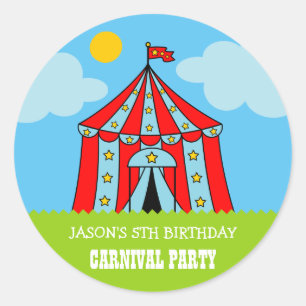Adesivo Crianças Festas de aniversário de circo carnaval
