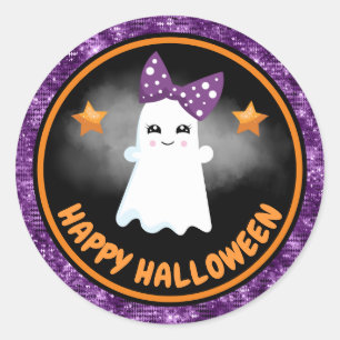 Adesivo Crianças Fofas Garota Fantasma & Brilho Roxo Hallo