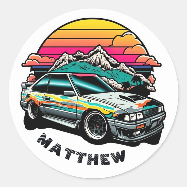 Adesivo Crianças, garotinho, aventura extrema. Jdm de carr (Frente)