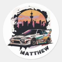 Adesivo Crianças, garotinho, aventura extrema. Jdm de carr