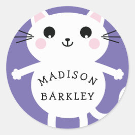 Adesivo Crianças Gatinho-Gatinho Nome Envelope Vinhetas-se