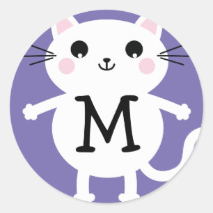 Adesivo Crianças Gatinho Gato Gato Gato Monograma Envelope