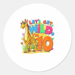 Adesivo Crianças Girafa Festa de aniversário de 10 anos Me