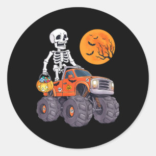 Adesivo Crianças Halloween Skeleton Monster Truck Engraçad