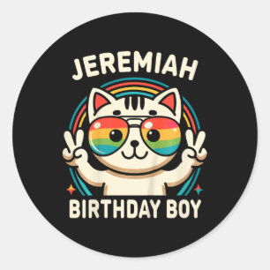 Adesivo Crianças: Jeremiah Birthday Boy Cat