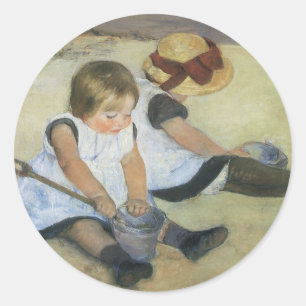 Adesivo Crianças jogando na praia por Mary Cassatt