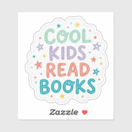 Adesivo Crianças legais lêem livros - amante de livros len