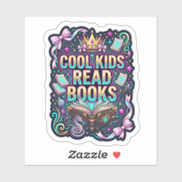 Adesivo Crianças legais lêem livros - amante de livros ond