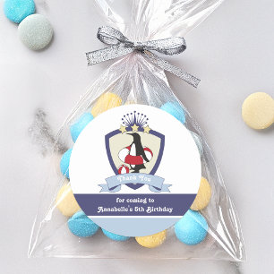 Adesivo Crianças Nadando Clube Crest Cute Penguin Obrigad