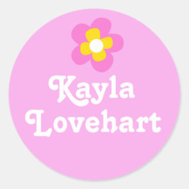 Adesivo Crianças nomeadas de viciado em flores brancas ros