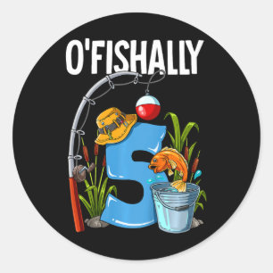 Adesivo Crianças O'fishally 5 Anos de Idade Pescaria de An