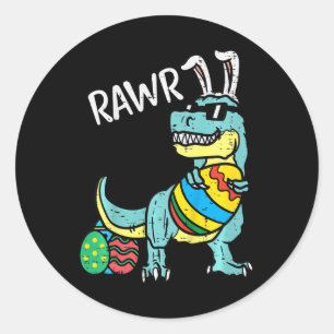 Adesivo Crianças Páscoa Trex Bunny Rawr Menino Pequeno Rou