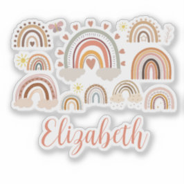 Adesivo Crianças Personalizadas do Arco-Íris Boho