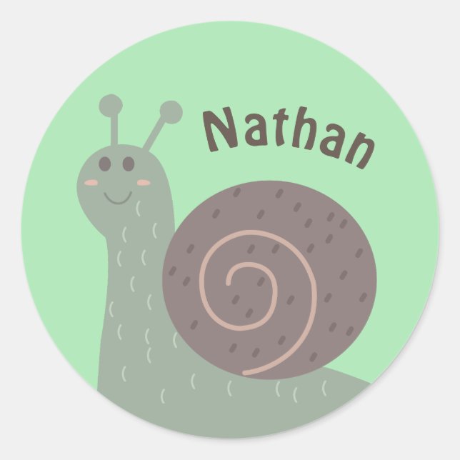 Adesivo Crianças Personalizadas Do Caracol Do Jardim Cento (Frente)