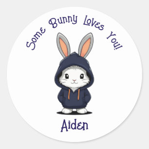 Adesivo Crianças personalizadas do coelho da Páscoa bonito