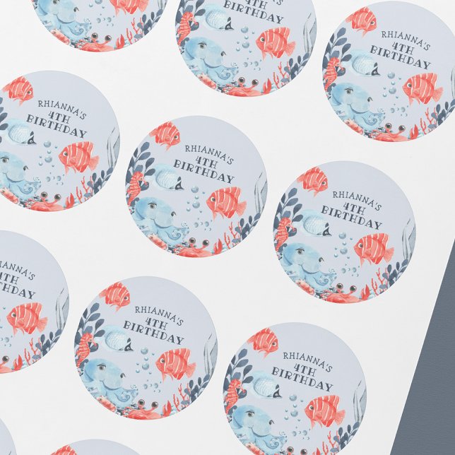 Adesivo Crianças Personalizadas Sob O Mar (Criador carregado)