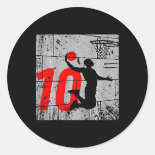 Adesivo Crianças Se Afastaram Com O Aniversário De Basquet
