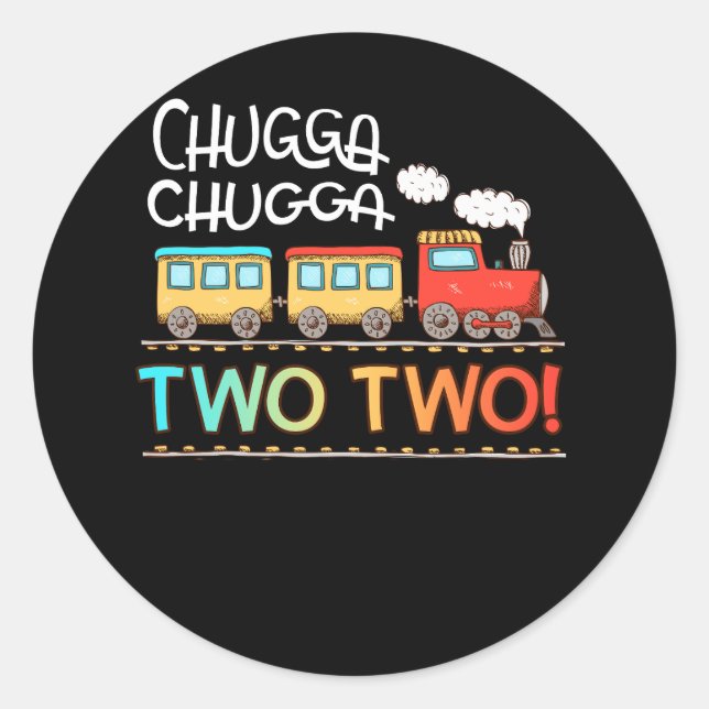 Adesivo Crianças segundo aniversário Treinam Chugga Chugga (Frente)