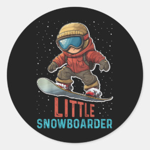 Adesivo Crianças Snowboard Pequeno Snowboarder Engraçado T