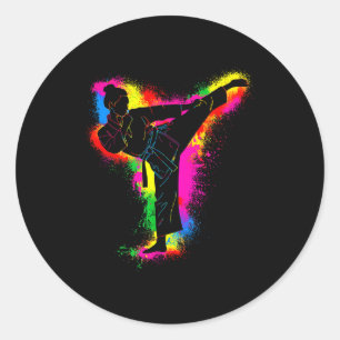 Adesivo Crianças Taekwondo Colorido Artes Marciais Mulhere