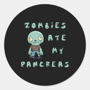 Adesivo Crianças Tipo 1 Diabetes Halloween - Zombies Ate P