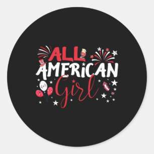 Adesivo Crianças, todas americanas para garotas do dia da
