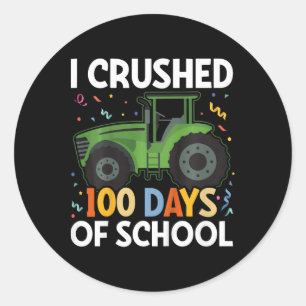 Adesivo Crianças Toddler Trator Boy Eu Esmagei 100 Dias De