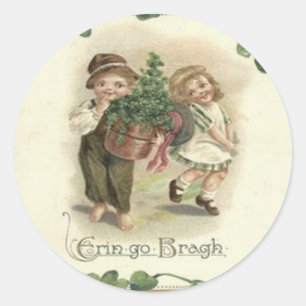 Adesivo Crianças Trevo de São Patrício Erin Go Bragh